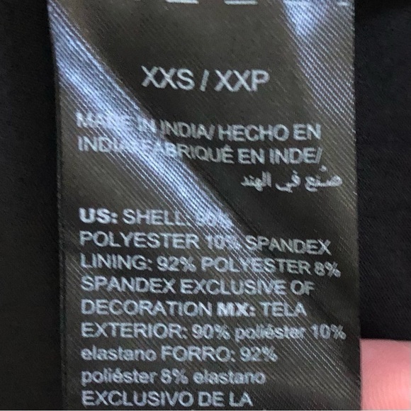 WHBM Black velvet sleeveless (cap sleeves) embellished cocktail dress Size XXS - Picture 11 of 16